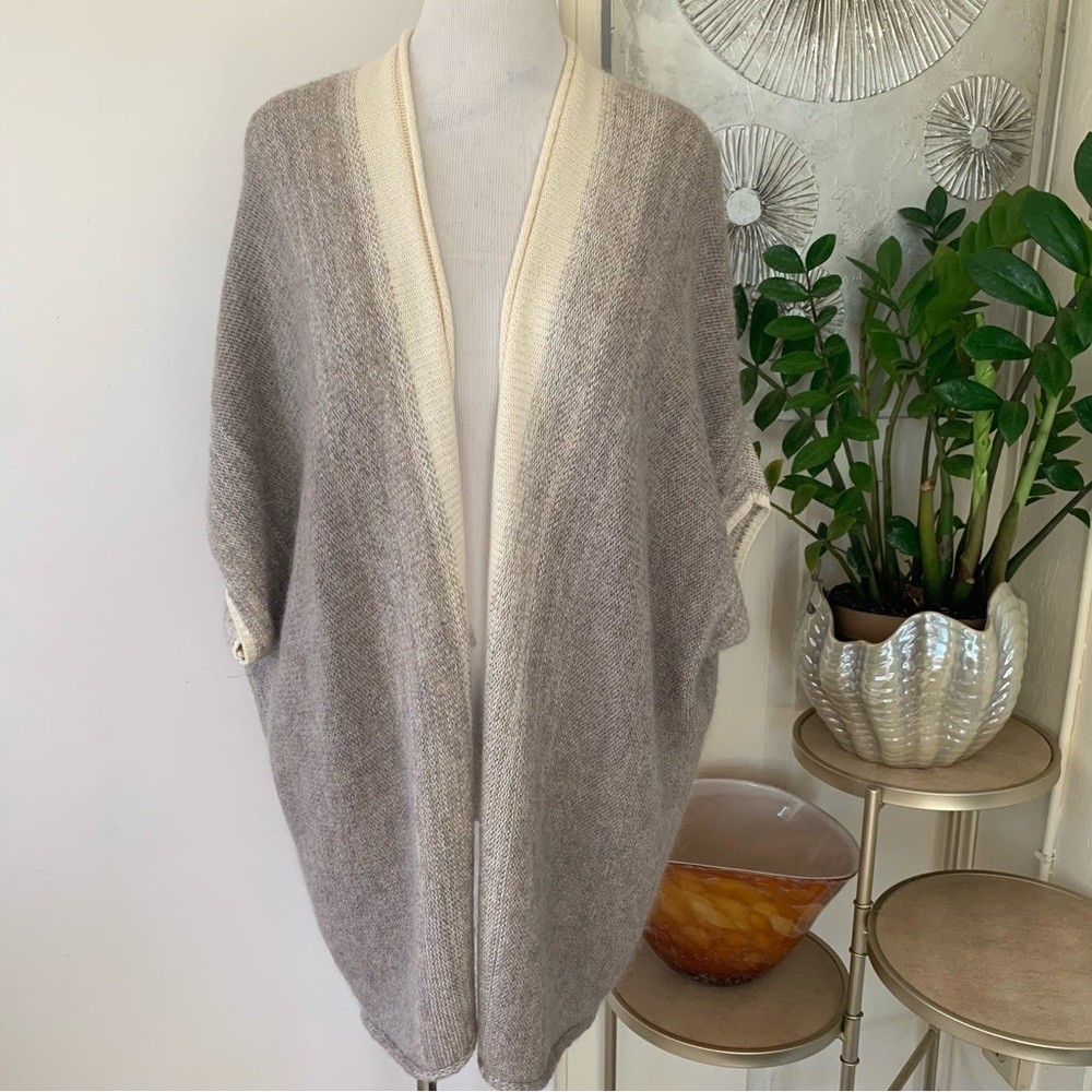 NWT Magaschoni wool blend open front oversized cardigan size L